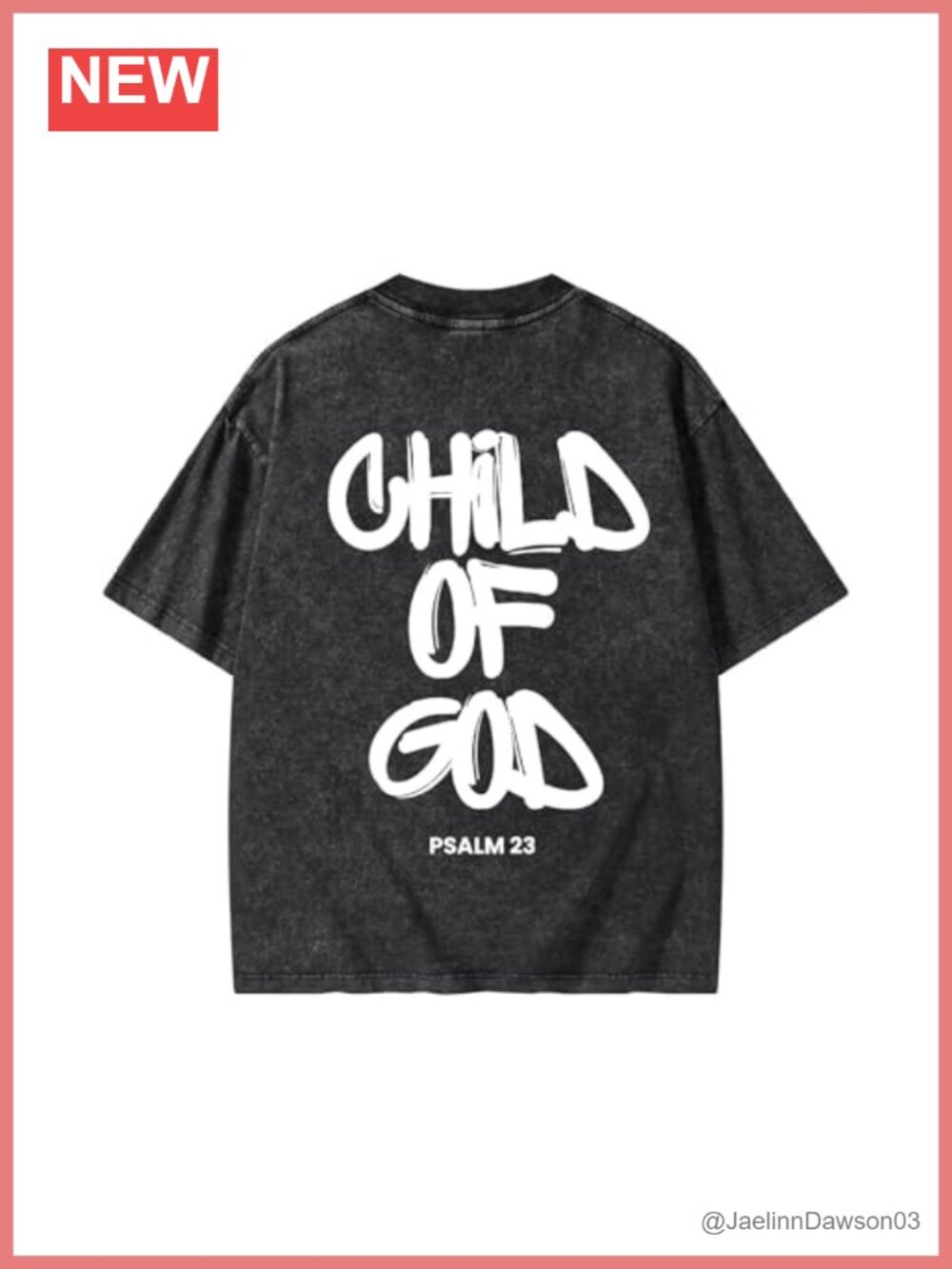 Acid Wash Christian T-Shirt Oversized Cotton Crew Neck Graphic Tee